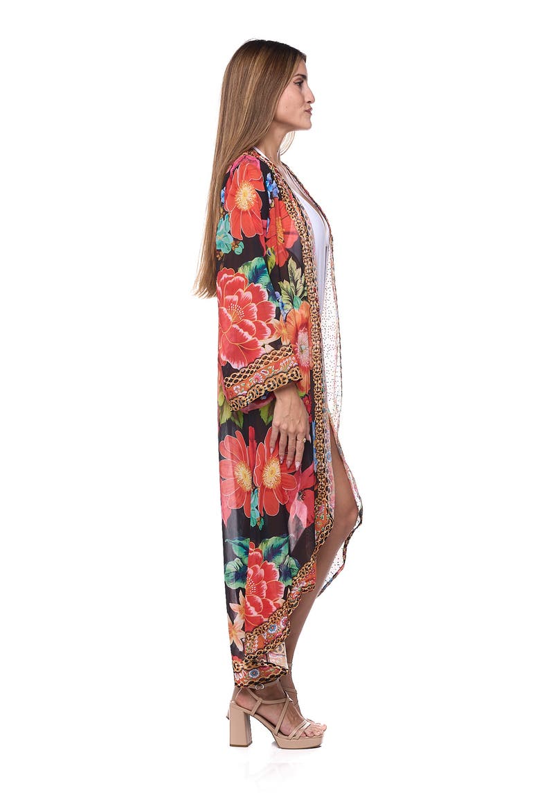 Floral Duster, Alternate, color, BLACK