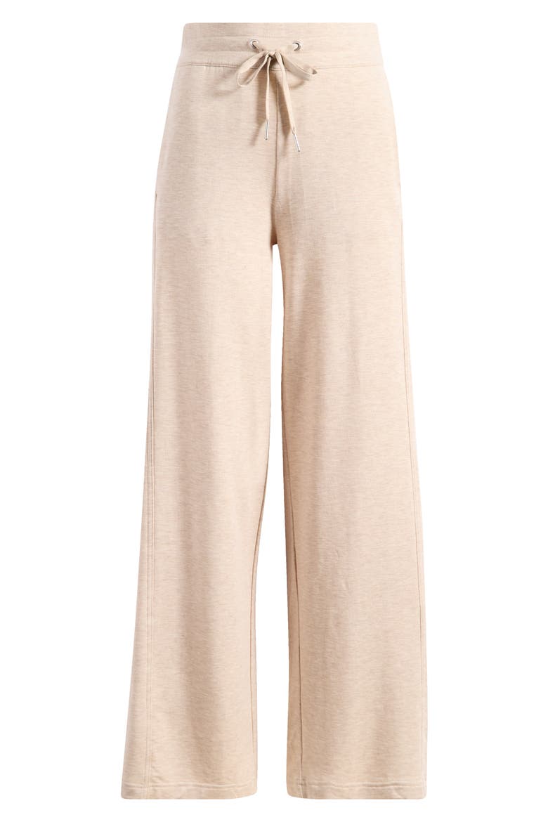 Cloud French Terry Wide Leg Pants, Alternate, color, HEATHER NATURAL