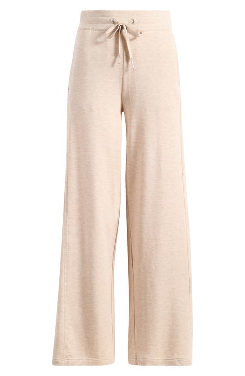 Travismathew Cloud French Terry Wide Leg Pants In Heather Natural