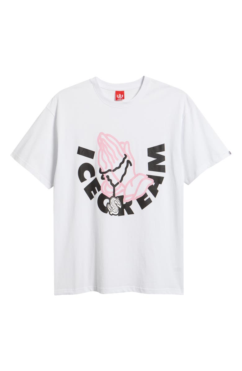 ICECREAM And Then You Pray for Me Cotton Graphic T-Shirt, Main, color, Bleach White