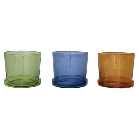 Planters with Drainage Holes and Saucers