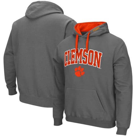 Men's Colosseum Charcoal Clemson Tigers Big & Tall Arch & Logo 2.0 Pullover Hoodie
