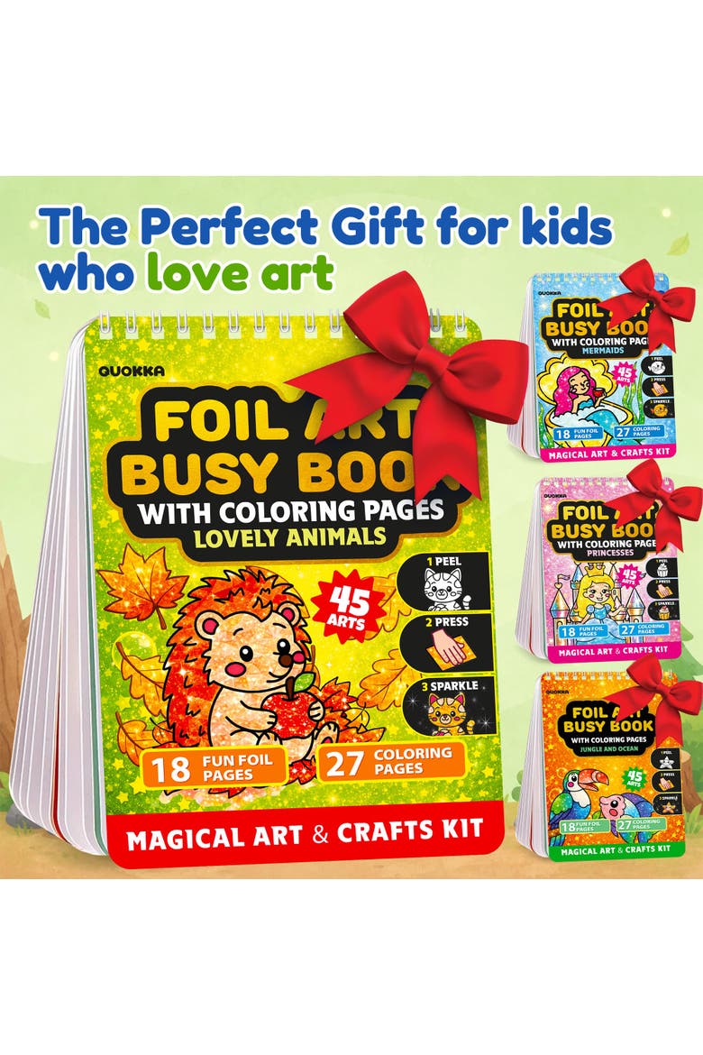 Foil Art Activity Book for Kids Ages 4-8 - Coloring & Arts and Crafts Set, Alternate, color, Animals