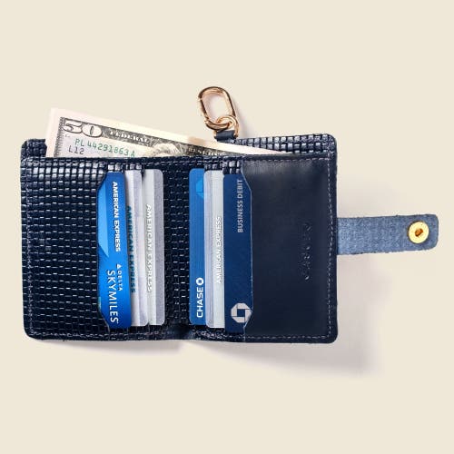 Casupo Wallet With Snap And Key Ring In Blue