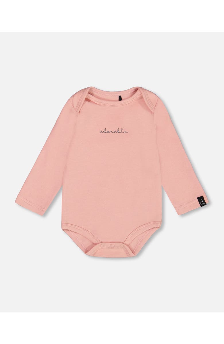 Deux par Deux Baby Girl's Organic Cotton Bodysuit With Print Light Pink, Main, color,
