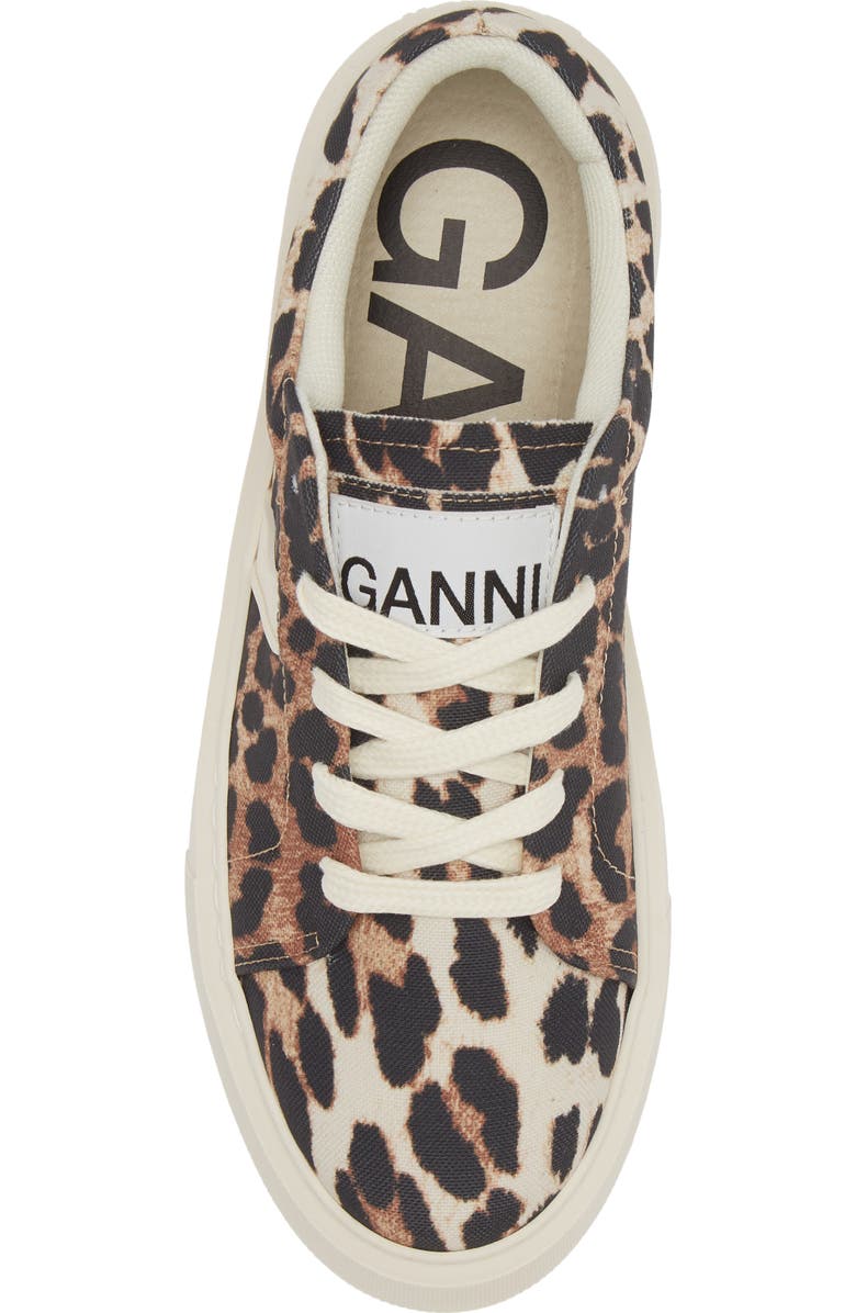 Ganni Sporty Mix Leopard Print Sneaker, Alternate, color,