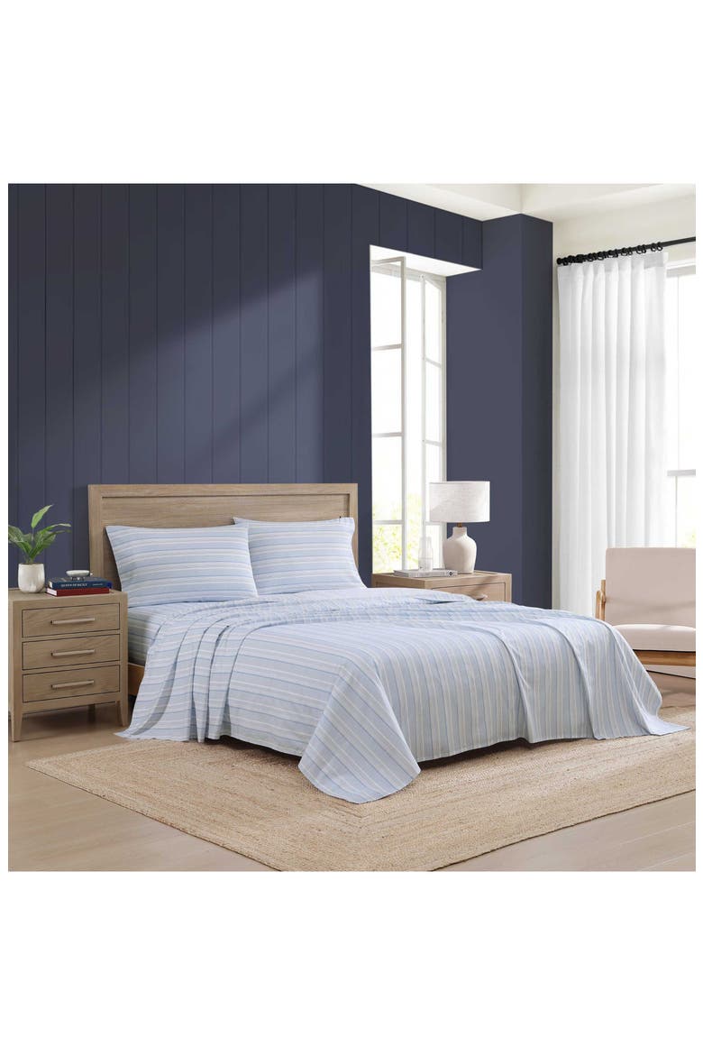 Sailing Stripe Cotton Percale Sheet Set, Alternate, color, LIGHT BLUE