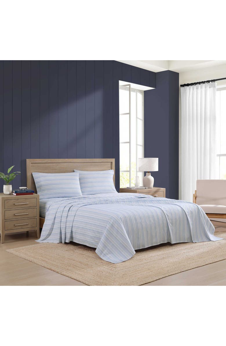 Tommy Hilfiger Sailing Stripe Cotton Percale Sheet Set, Alternate, color, Light Blue