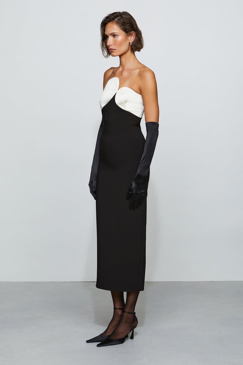 Court Combo Dress, Alternate, color, Black/Ivory