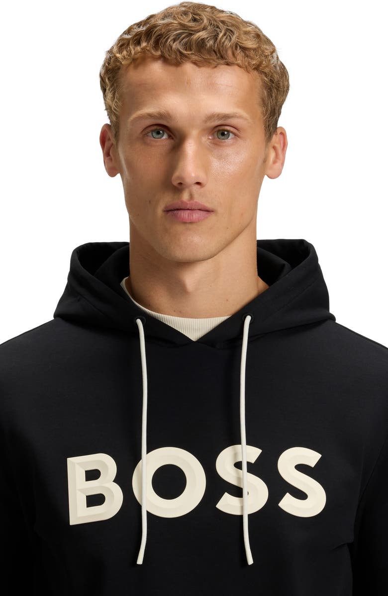 BOSS Soody Zone Logo Hoodie, Alternate, color, Black