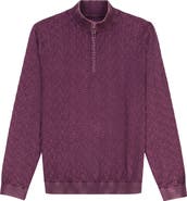 Robert Graham Aubin Basketweave Quarter Zip Sweater