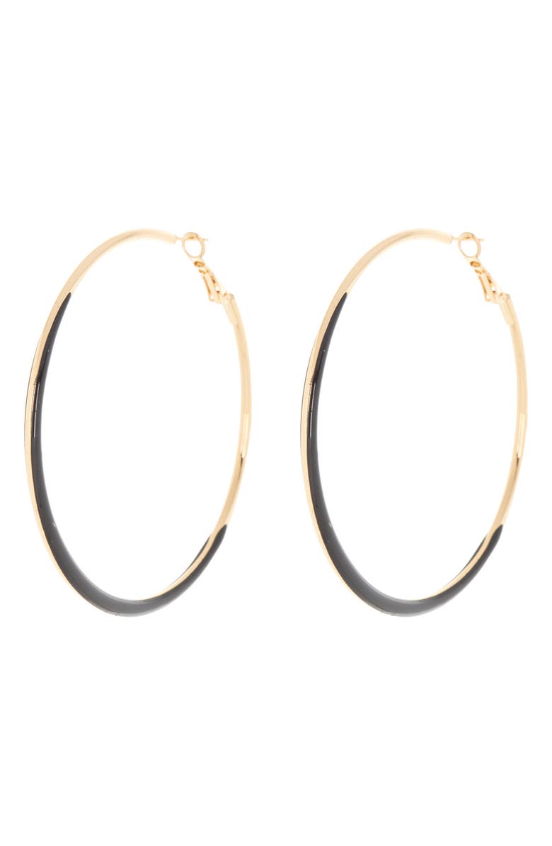 Tasha Two-Tone Enamel Hoop Earrings, Main, color, 