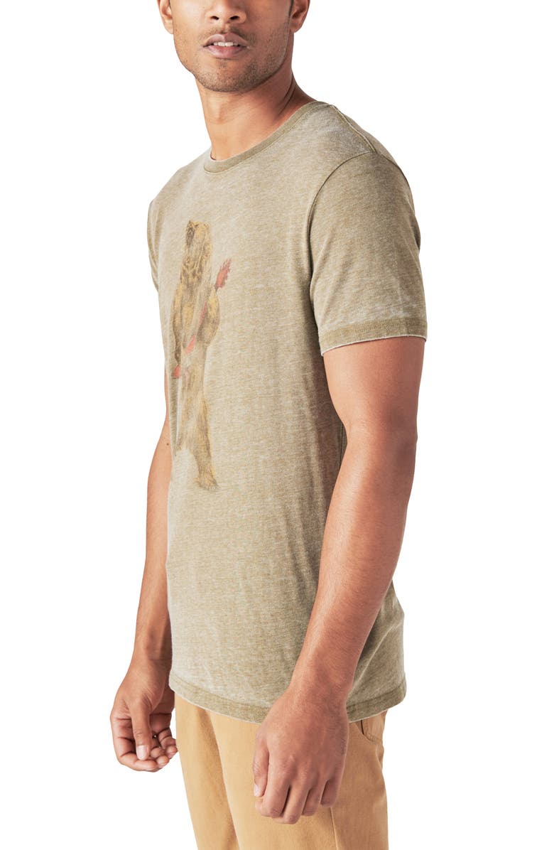 Lucky Brand Rocker Bear Cotton Blend Graphic T-Shirt, Alternate, color, Dark Olive