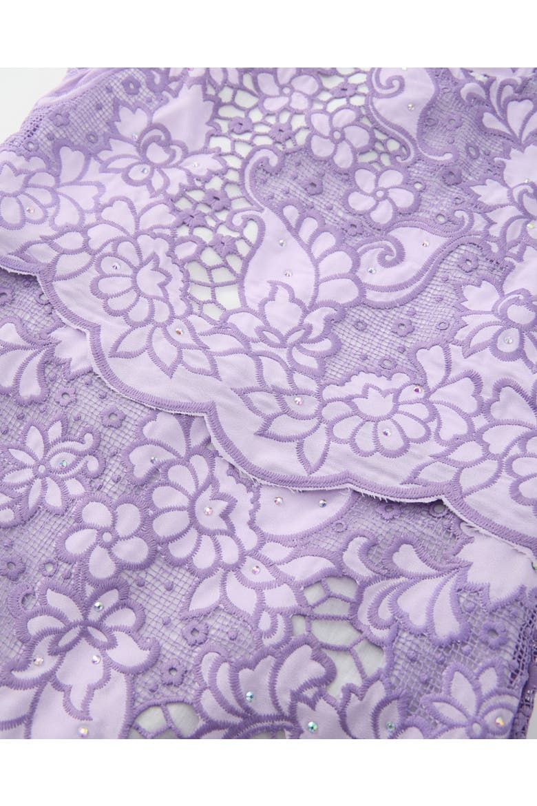 Emmelina Embroidered Mini Dress, Alternate, color, Lavender