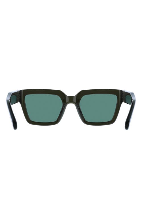 Ferragamo 52mm Square Sunglasses In Transparent Dark Green