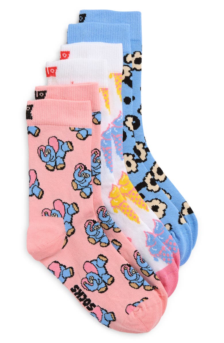 Happy Socks Kids' 3-Pack Assorted Socks & Glasses Set, Main, color, 