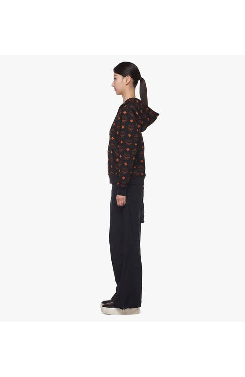 Mcm Maxi Monogram Print Hoodie In Organic Cotton In Multi
