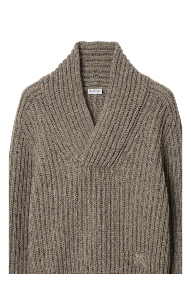 Shawl Collar Wool Sweater, Alternate, color, Beige melange