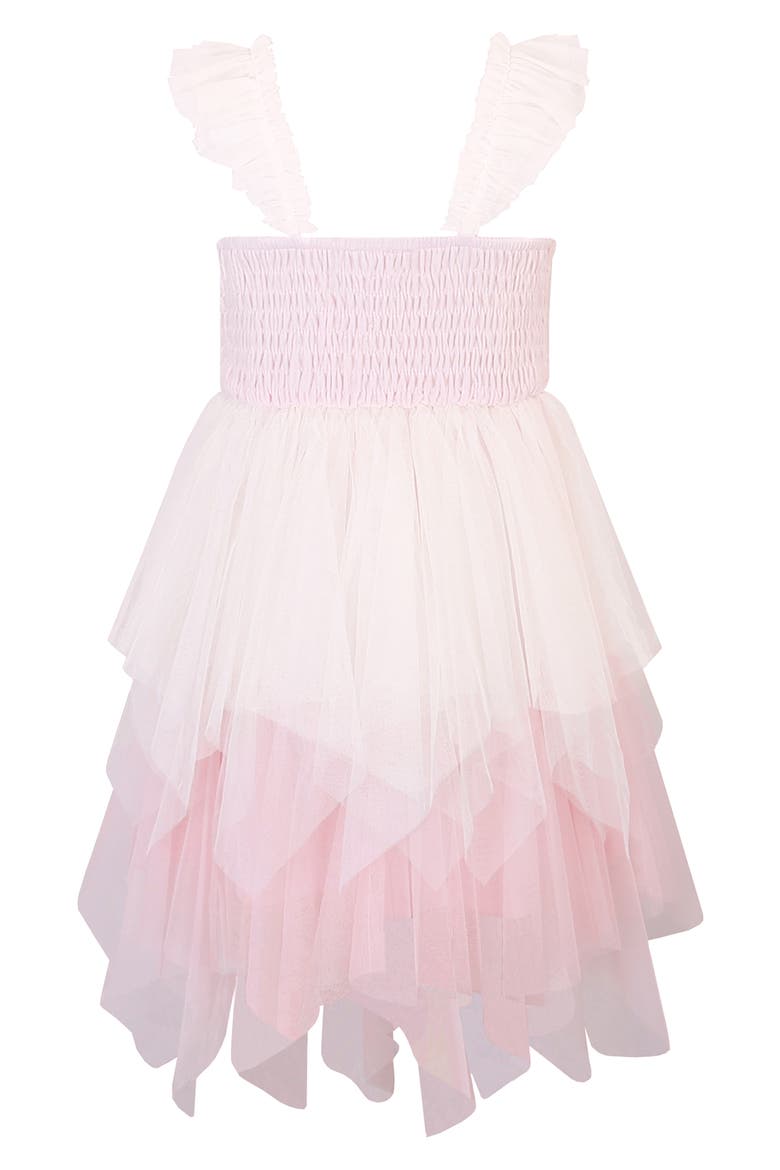 Sequin Bow Ruffle Tulle Dress, Alternate, color, BLUSH