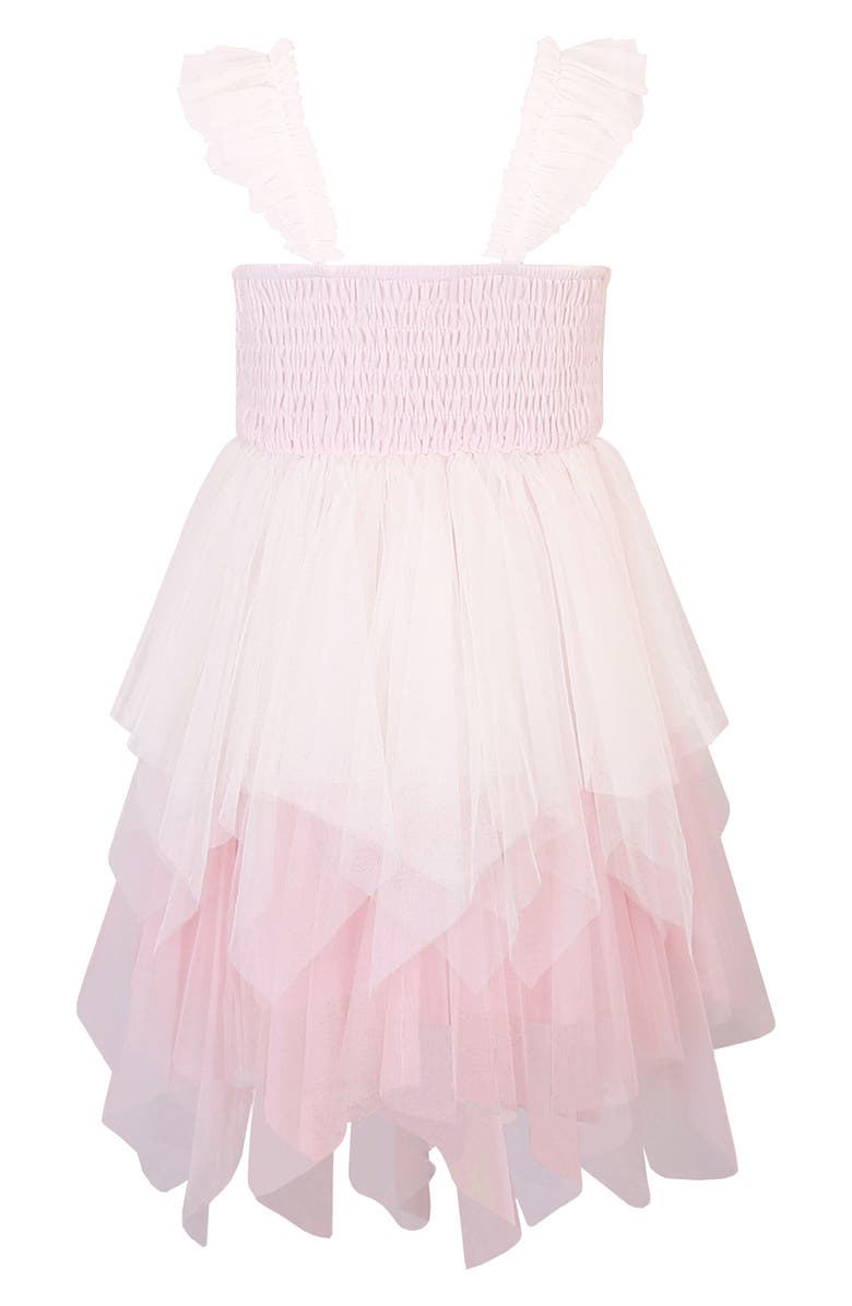 Zunie Sequin Bow Ruffle Tulle Dress, Alternate, color, Blush