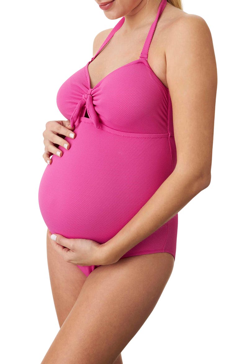 One-Piece Maternity Swimsuit, Alternate, color, FUCHSIA