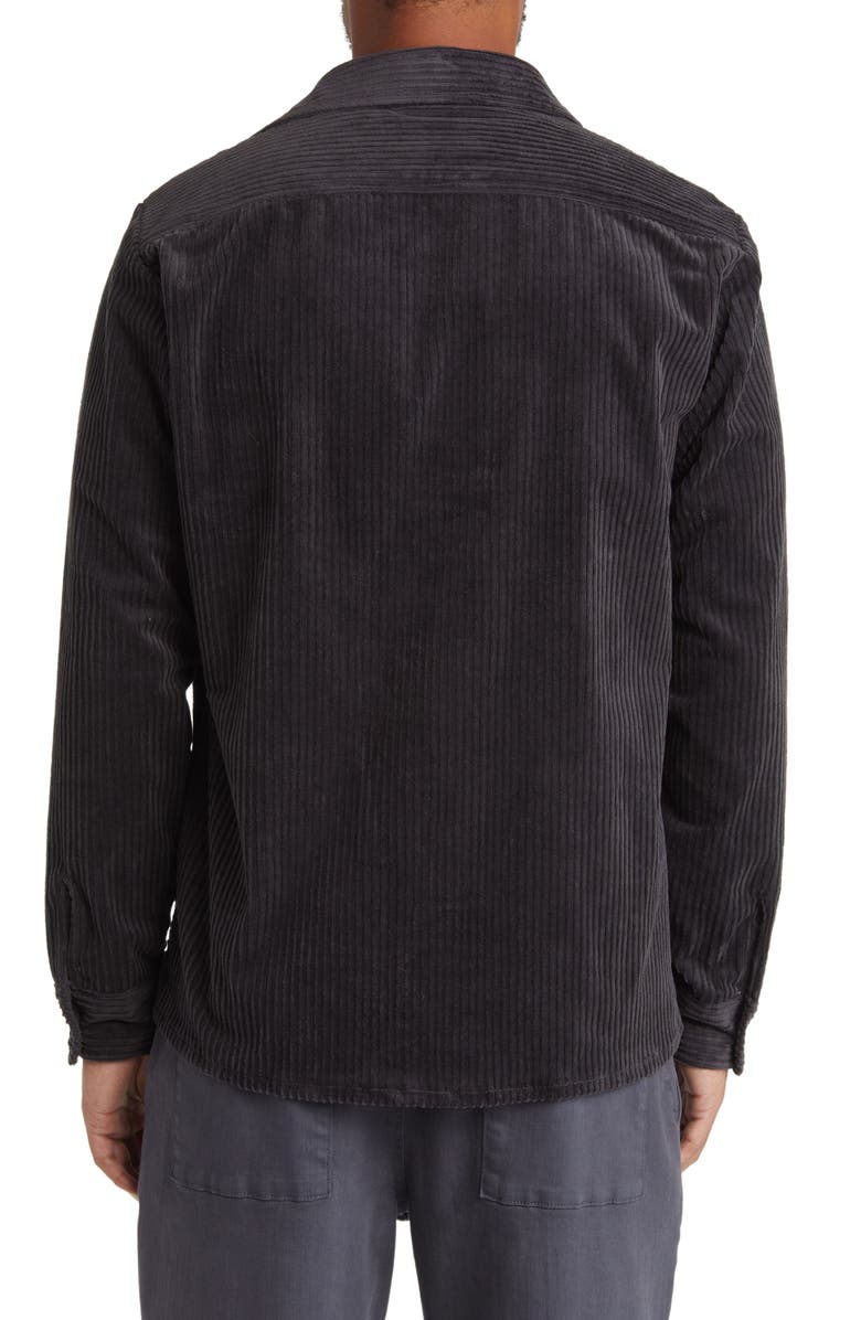 Wax London Whiting Penn Stretch Corduroy Overshirt, Alternate, color, Dark Grey