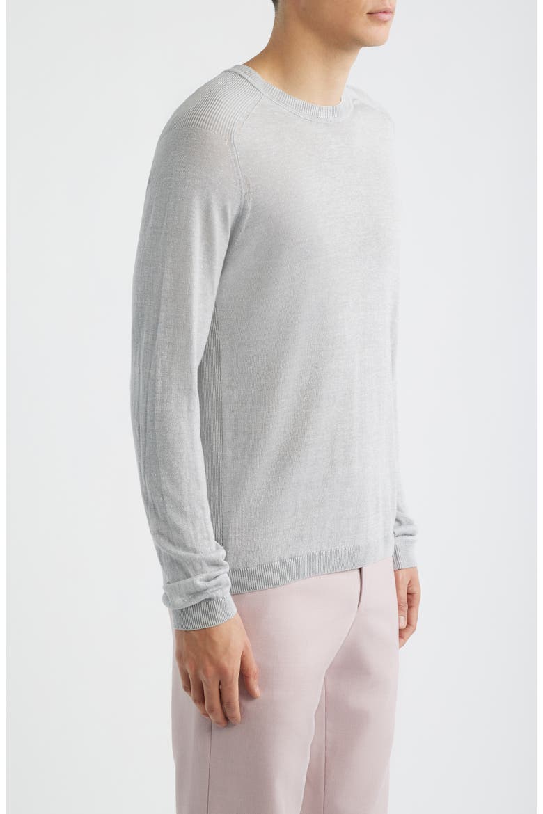 Cormack Long Sleeve Crewneck Linen & Silk Pullover, Alternate, color, LIGHT GREY