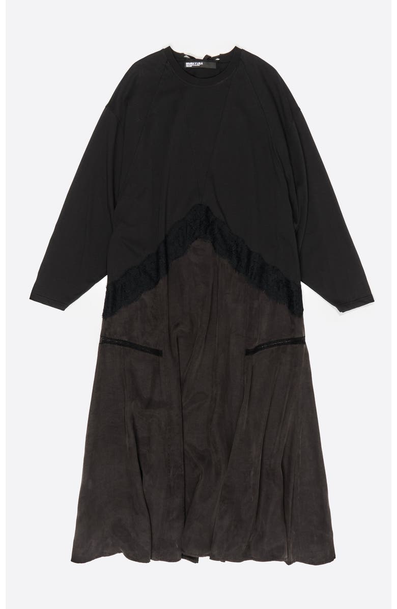 Bimba y Lola Lace 2 1 Sweatshirt Dress, Alternate, color, Washed Black