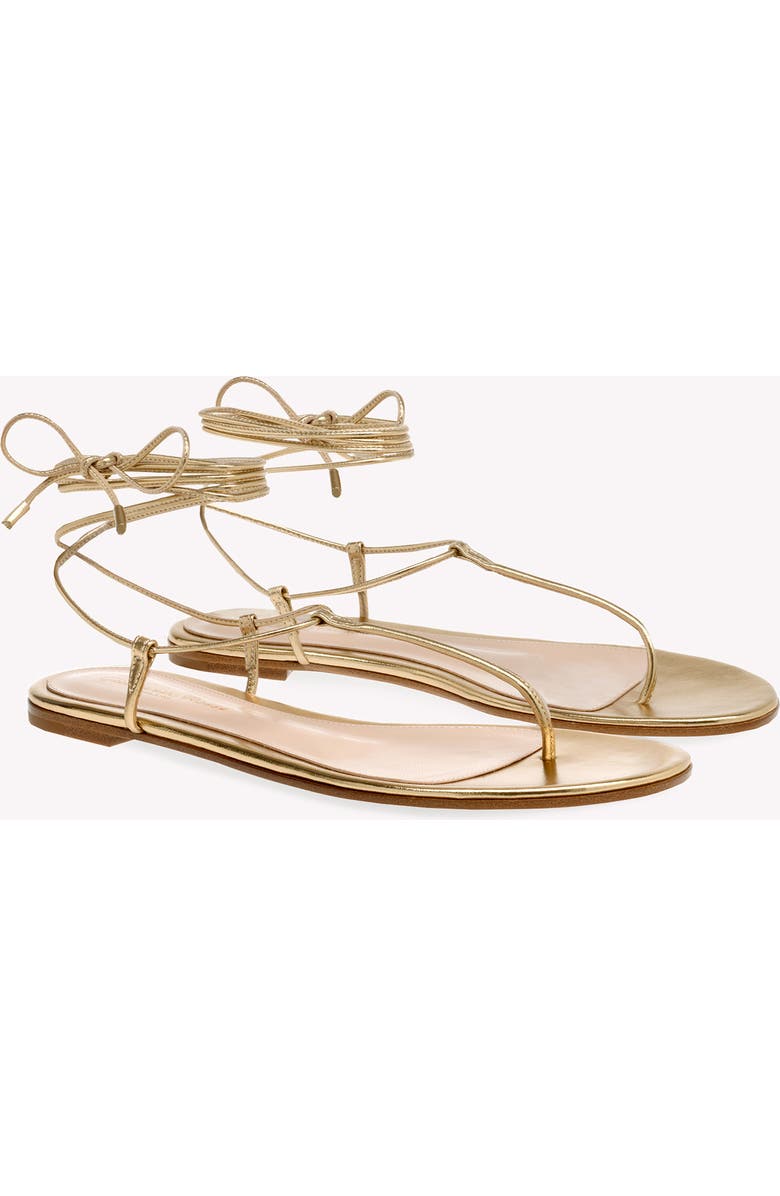 Gianvito Rossi Gwyneth Flat Sandals, Alternate, color, Metallic Gold