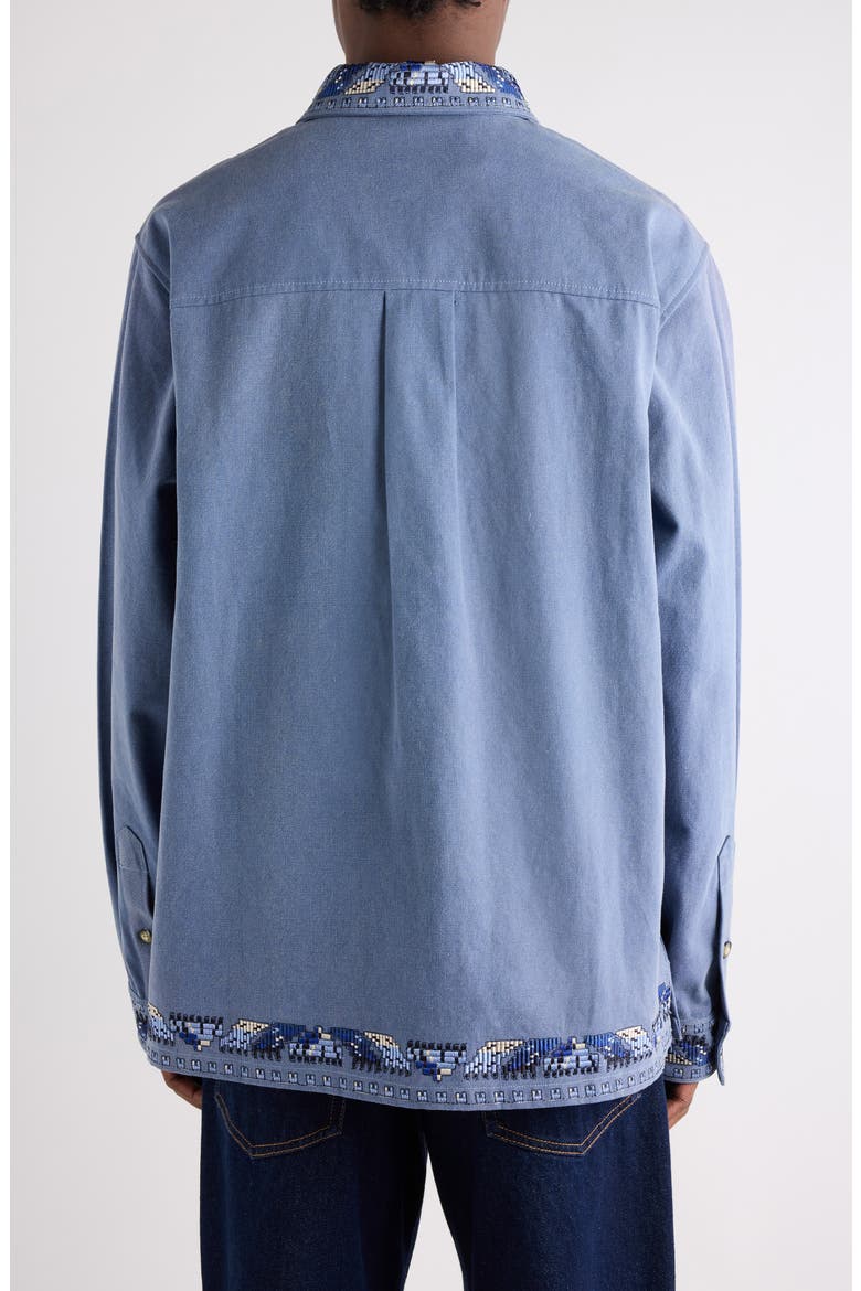Rudy Embroidered Cotton Shirt Jacket, Alternate, color, FADED BLUE