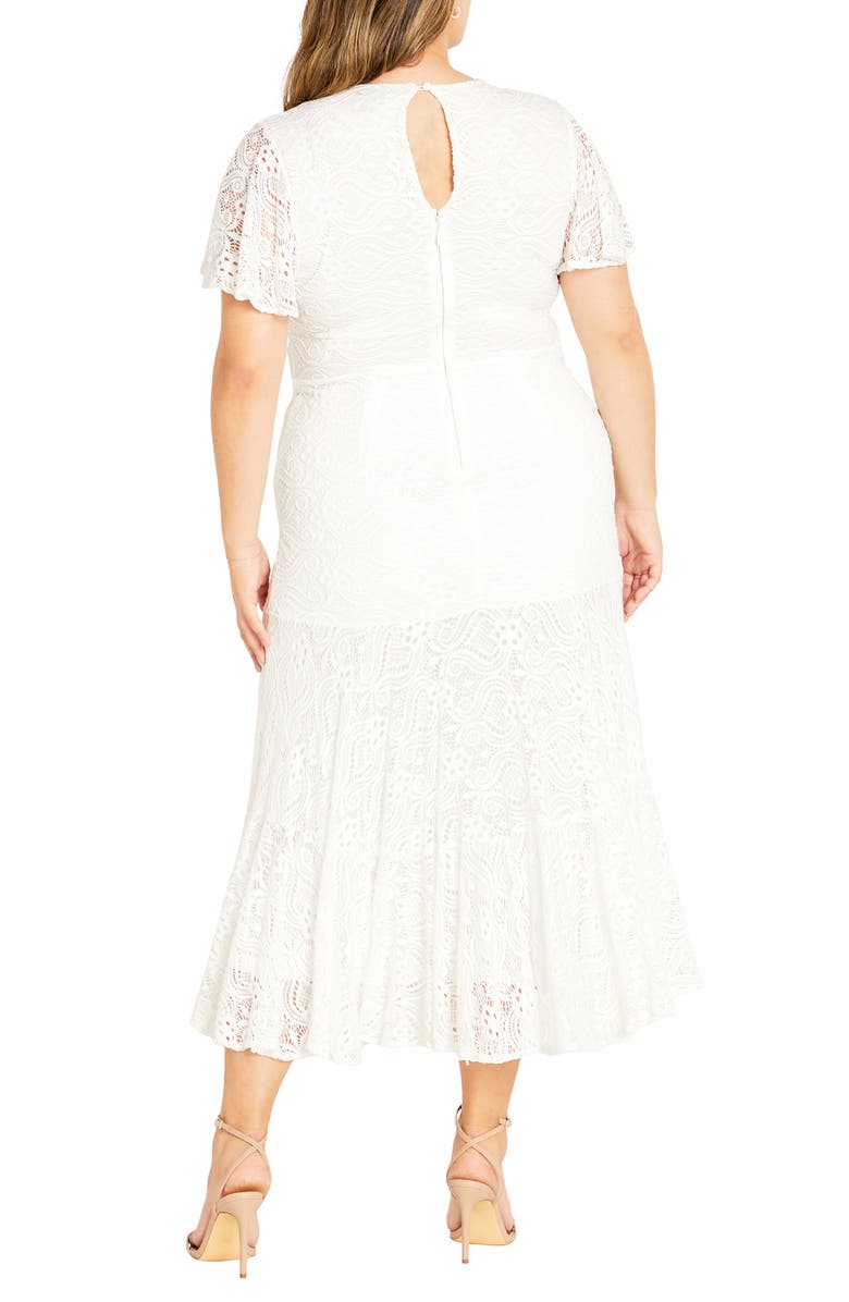 City Chic Christa Lace Shift Dress, Alternate, color, Ivory
