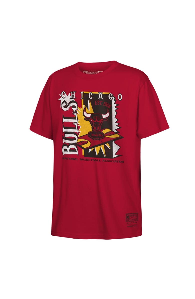 Mitchell & Ness Youth Mitchell & Ness Red Chicago Bulls Retro '90s Poster T-Shirt, Main, color, Red