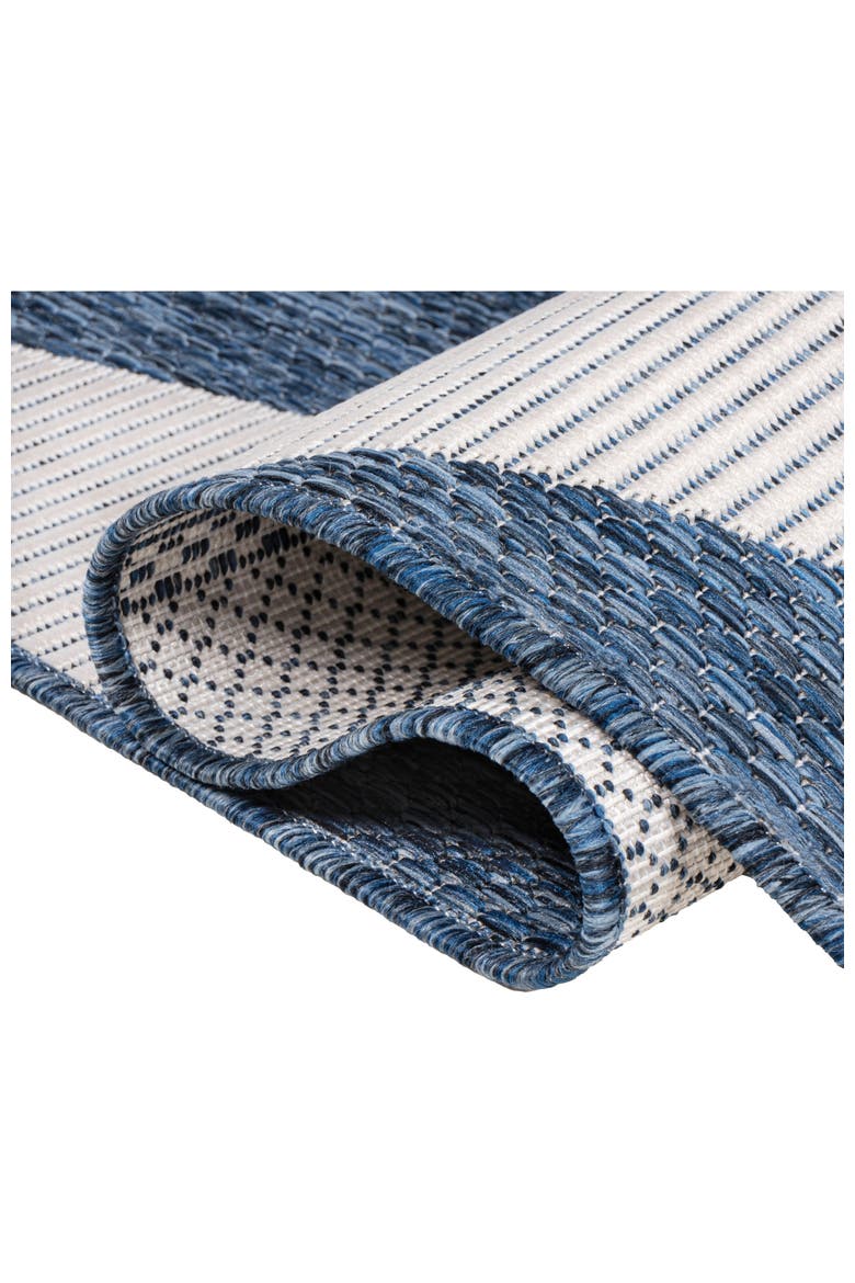 Odette Modern Geometric Abstract Two-Tone Indoor/Outdoor Area Rug, Alternate, color, Navy/Cream