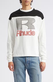 Rhude Racing Panel Long Sleeve Graphic T-Shirt