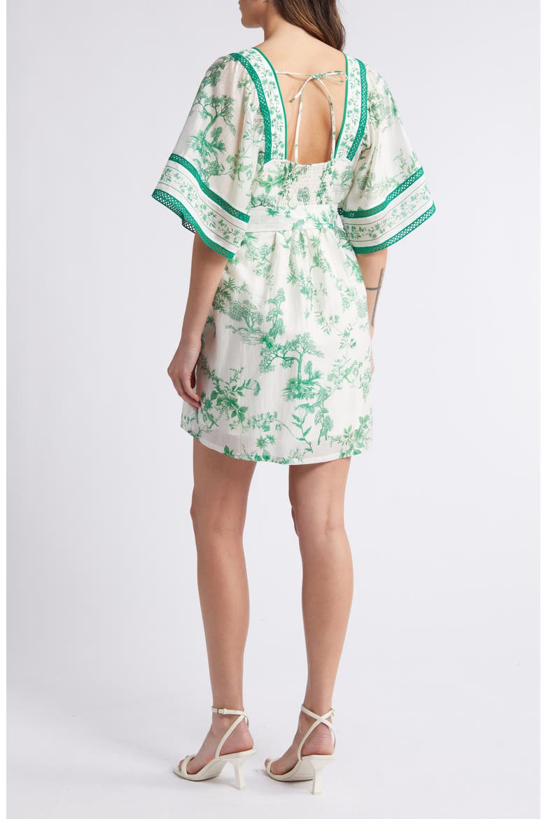 Print Belted Minidress, Alternate, color, GREEN MULTI