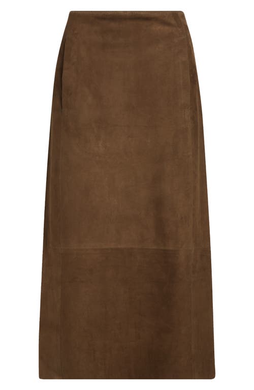 Shop Vince Slim Suede Skirt In 396hzv-hazel Vine