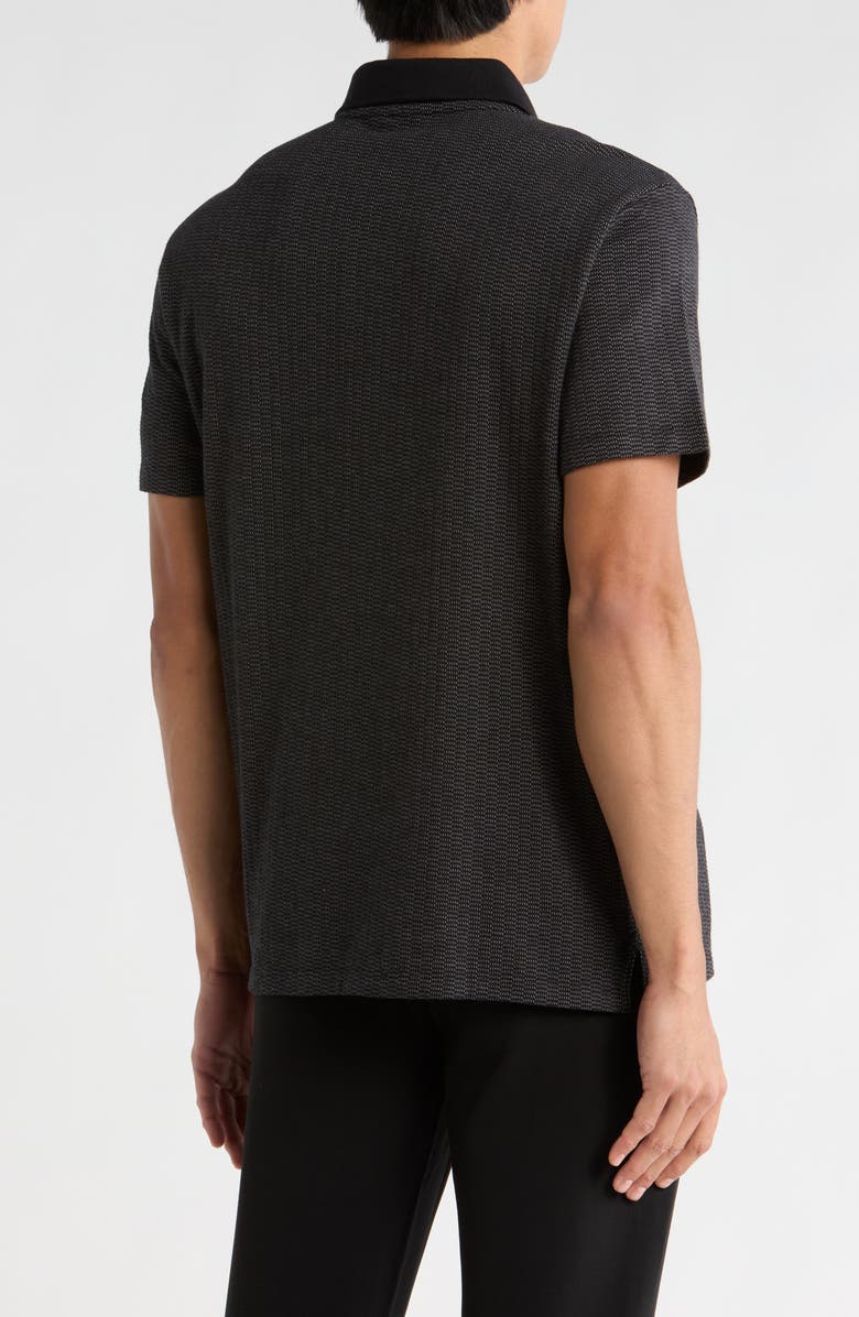 Calvin Klein Variegated Jacquard Polo, Alternate, color, Black