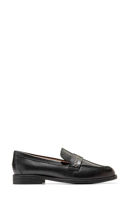 Cole Haan Stassi Embellished Stud Loafer In Black Leather