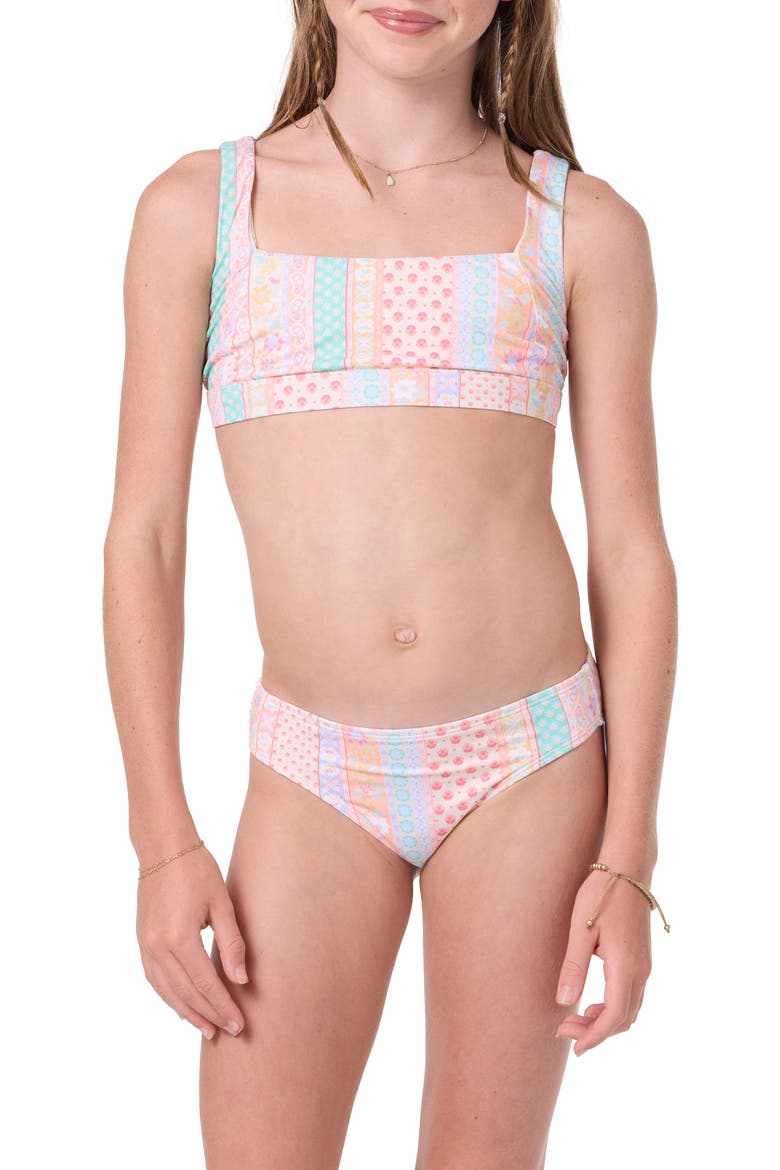 Bali Floral Tank Two-Piece Swimsuit, Main, color, TAPIOCA
