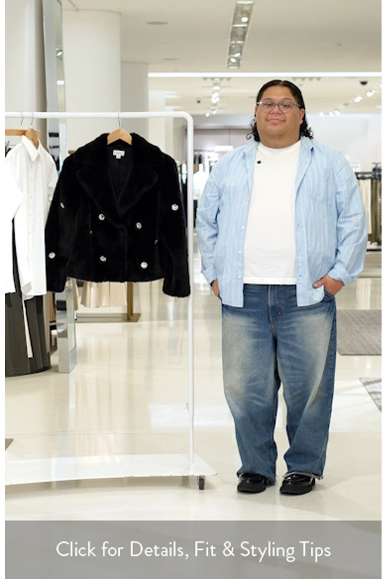 Rhinestone Button Faux Fur Jacket video