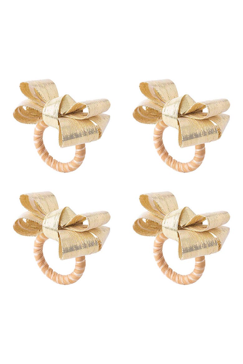 Tuxedo Set of 4 Napkin Rings, Main, color, GOLD