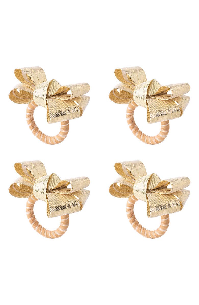 Juliska Tuxedo Set of 4 Napkin Rings, Main, color, Gold