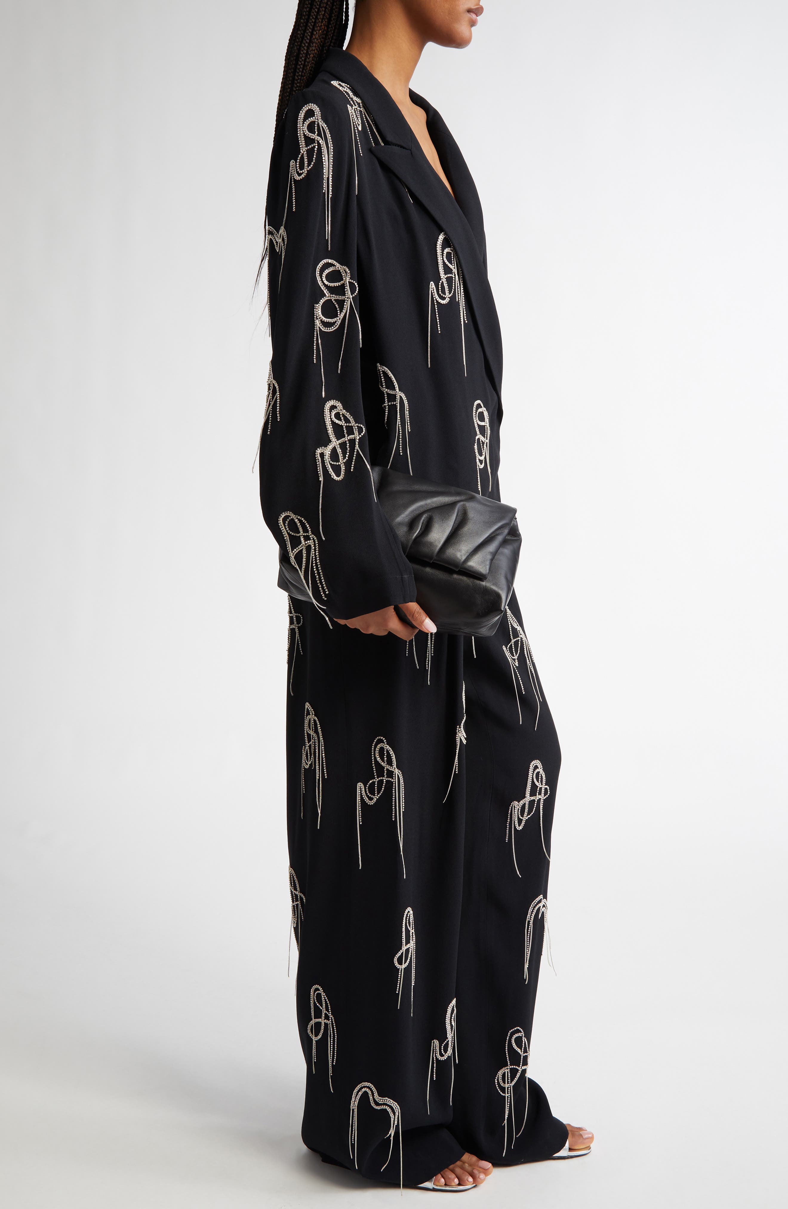 Dries Van Noten Medium Pleated Leather Shoulder Bag, Alternate, color, 