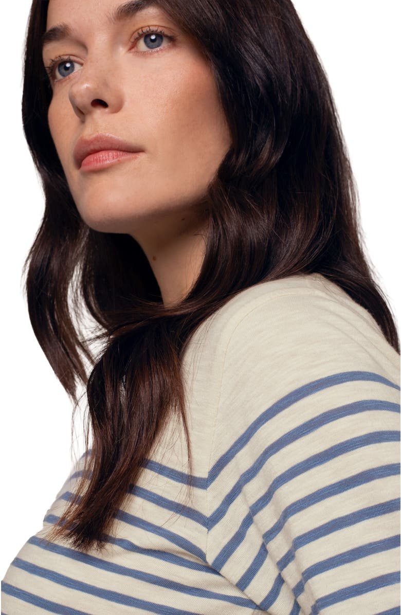 Celtic & Co. Stripe 1/2 Sleeve T-shirt, Alternate, color, Blue Ecru Stripe