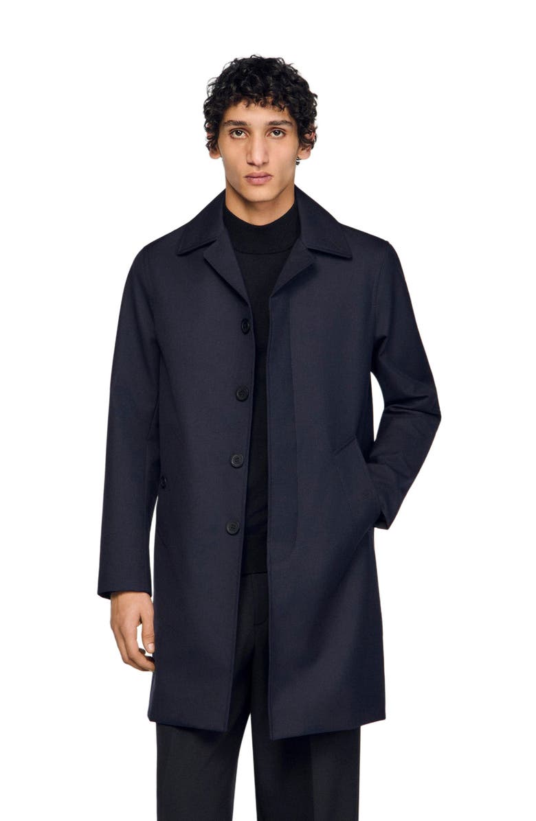 SANDRO Waterproof raincoat, Alternate, color, Navy Blue