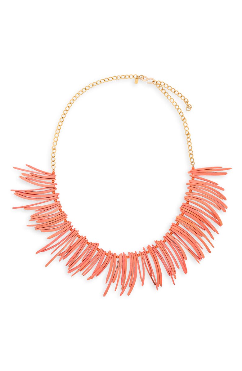 Kenneth Jay Lane Coral Spike Necklace, Main, color, 