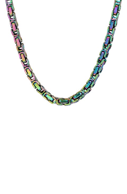 Men's Rainbow IP Stainless Steel Chain Link Necklace