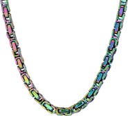 HMY JEWELRY Men's Rainbow IP Stainless Steel Chain Link Necklace