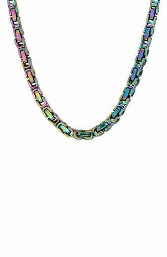 Men's Rainbow IP Stainless Steel Chain Link Necklace