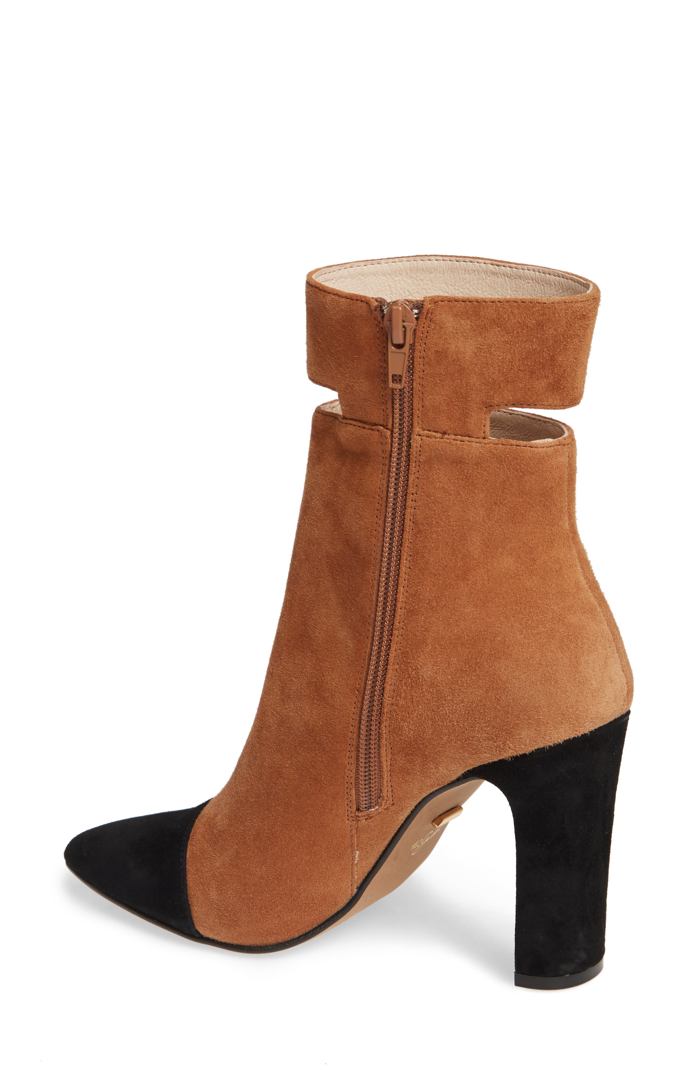 42 Gold Kiki Pointed Toe Bootie, Alternate, color, Chestnut Suede